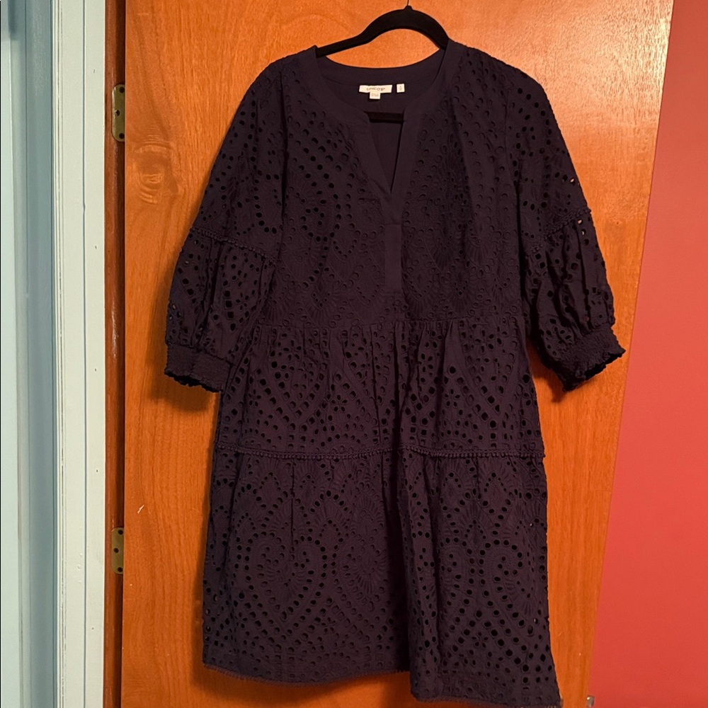 Chico's Navy 3/4 Sleeve Dress